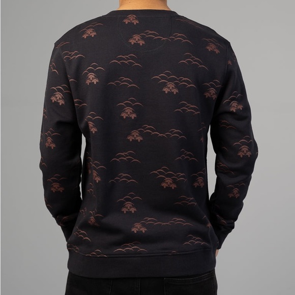 ID Menswear Japanese Kiri Pattern Print Sweatshirt XL NWT - Picture 3 of 11